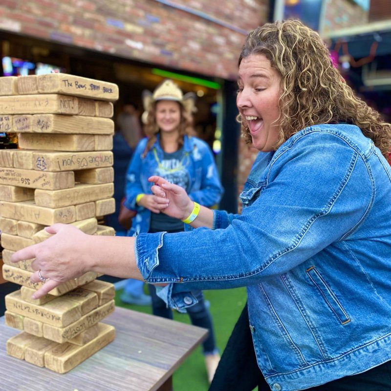 Pub Crawler Playing Giant Jenga At Redneck Riviera In Nashville