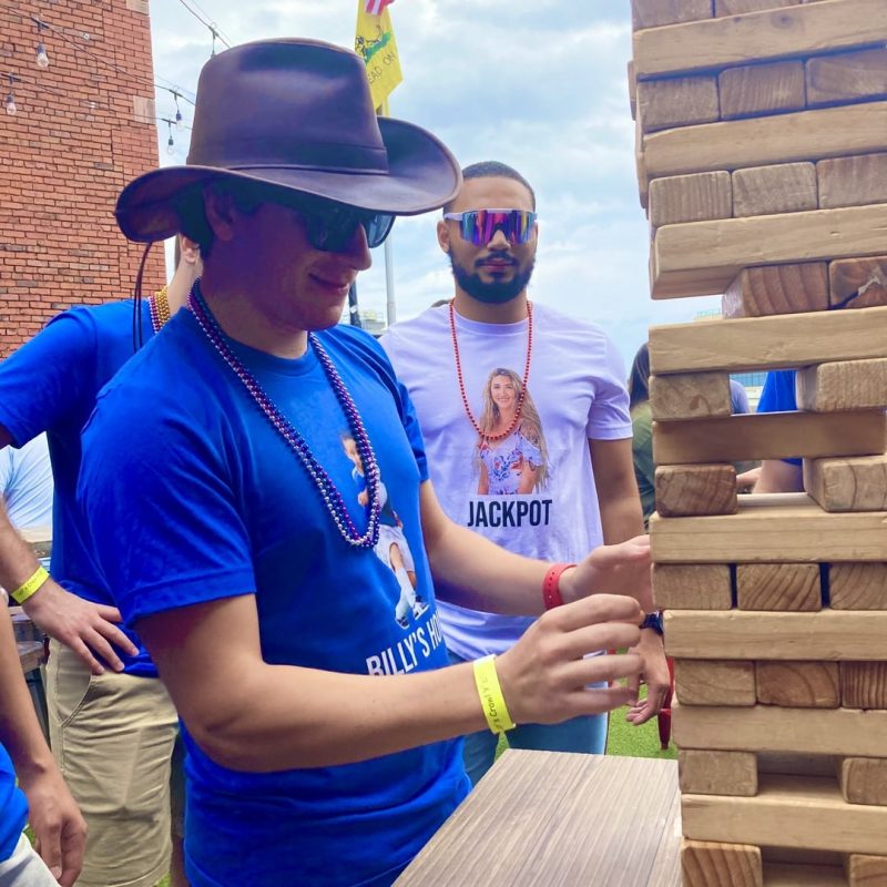 Nashville Bachelors Playing Giant Jenga