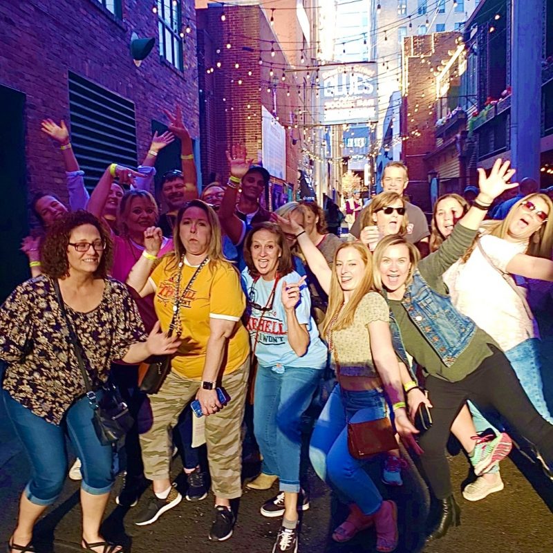 Wild Nashville Bar Crawl Tour Group Outside Ms. Kelly's Karaoke Bar