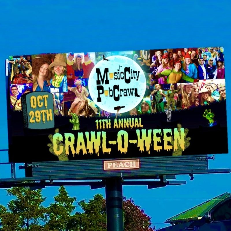 A Billboard Ad For Nashville's Annual Halloween Bar Crawl