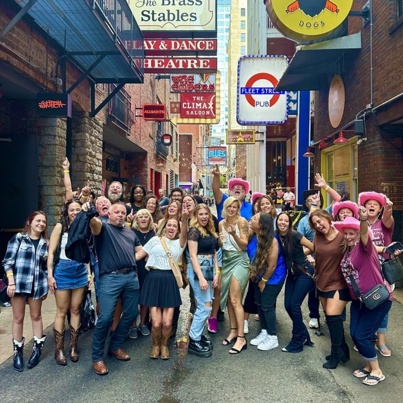 Extra Large Tour Group Bar-hopping In Downtown Nashville