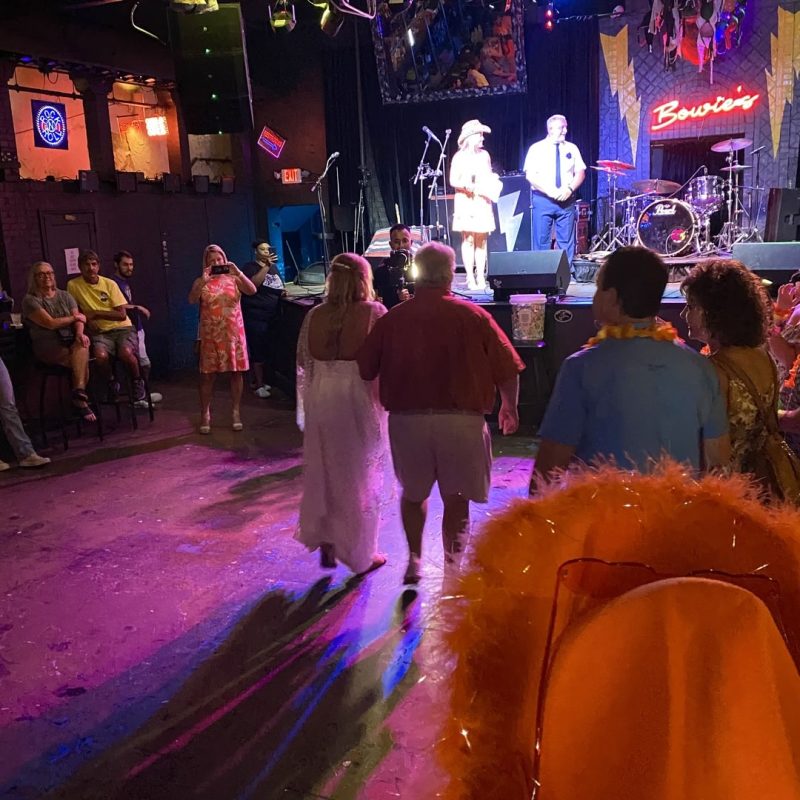 Bride Walking Onto Nashville Stage During Her Wedding Ceremony
